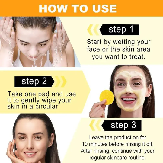 Turmeric &amp; Kojic Acid Cleansing Pads, Gentle Deep Clean Soft Texture Facial Skincare Pads🍯