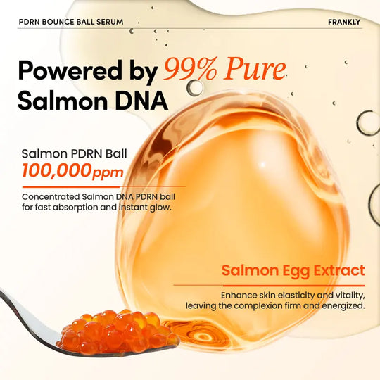 [FRANKLY] PDRN Bounce Ball Serum | 99% Pure Salmon DNA Moisturizer for Skin Repair &amp; Glow Skin | Barrier Repair, Glow Skin, Plumping Effect, Korean Skincare, Lightweight