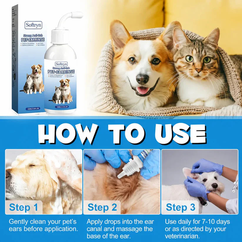 Gentle Pet Ear Wash | Odor-Free Cleaning for Dogs &amp; Cats🌿