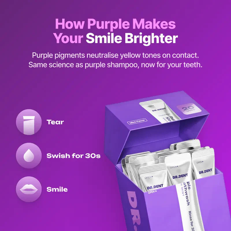 🔥Sachets 20 Pieces / Pack🔥DR.DENT Purple Mouthwash