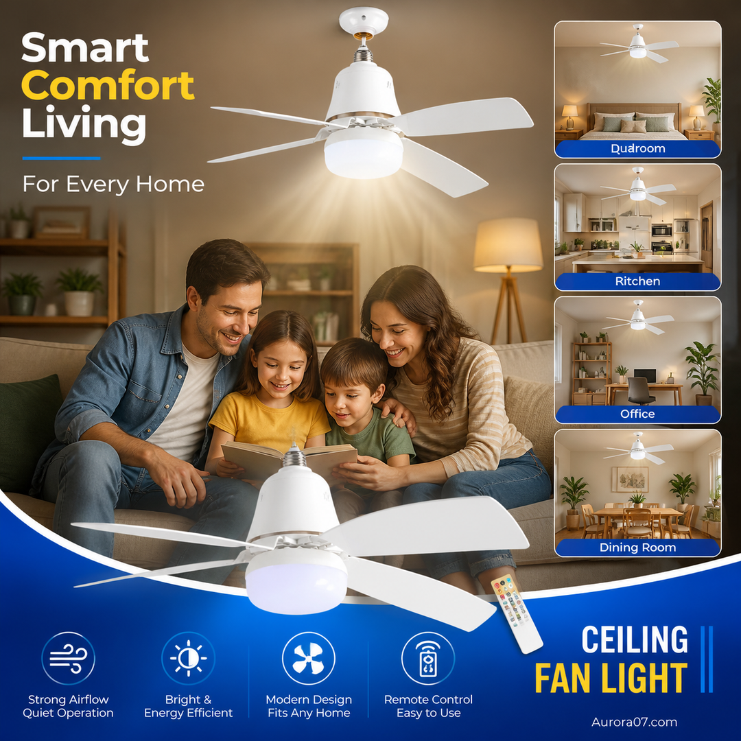 🏆LAST DAY SALE 50% OFF🔥SmartBreez™ 40W LED Ceiling Fan Light – 20.5” Ultra-Quiet with Remote 🎯 | E27 + FREE B22 Adapter 🔌 | For Bedroom 😴, Kitchen 👩‍🍳 &amp; Garage 🛠️ – UK Ready! 🇬🇧