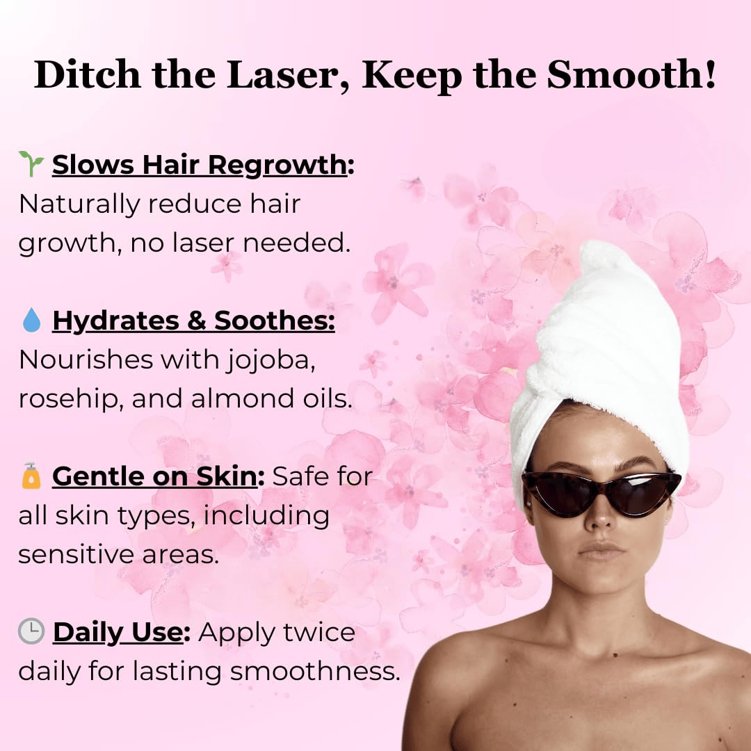 Hair Removal Oil with Natural Ingredients - Cyperus Rotundus Oil for Silky Skin