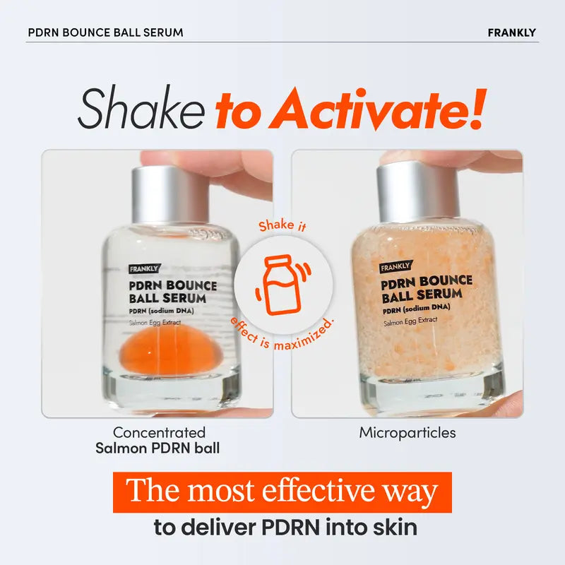 [FRANKLY] PDRN Bounce Ball Serum | 99% Pure Salmon DNA Moisturizer for Skin Repair &amp; Glow Skin | Barrier Repair, Glow Skin, Plumping Effect, Korean Skincare, Lightweight