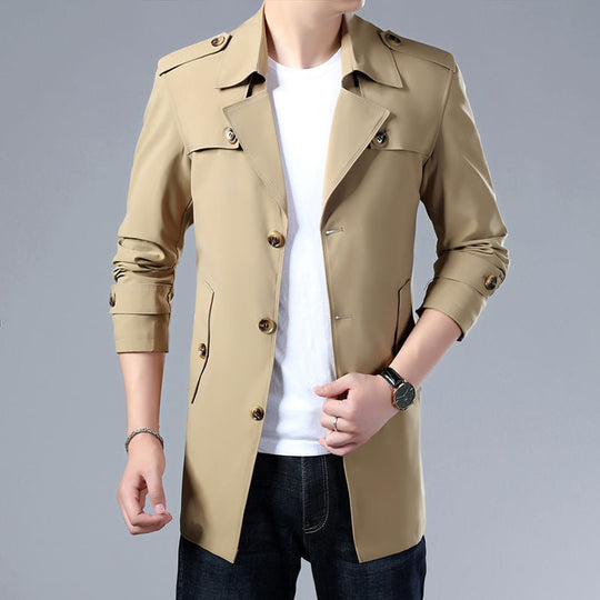 ⏳Limited-time 50% off⏰Mid-length Business Style Trench Coat🧥