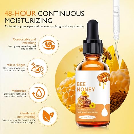 Honey Eye Care Hydration,Natural Hydration with Bee Honey, Moisturizes Refreshes Eyes, Gentle Formula for Daily Use