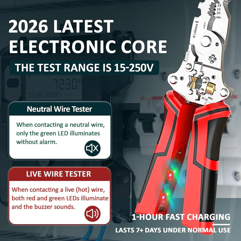 Wire Stripping Pliers – Multi-Function Cutting &amp; Voltage Detection Tool For Safer Electrical Work
