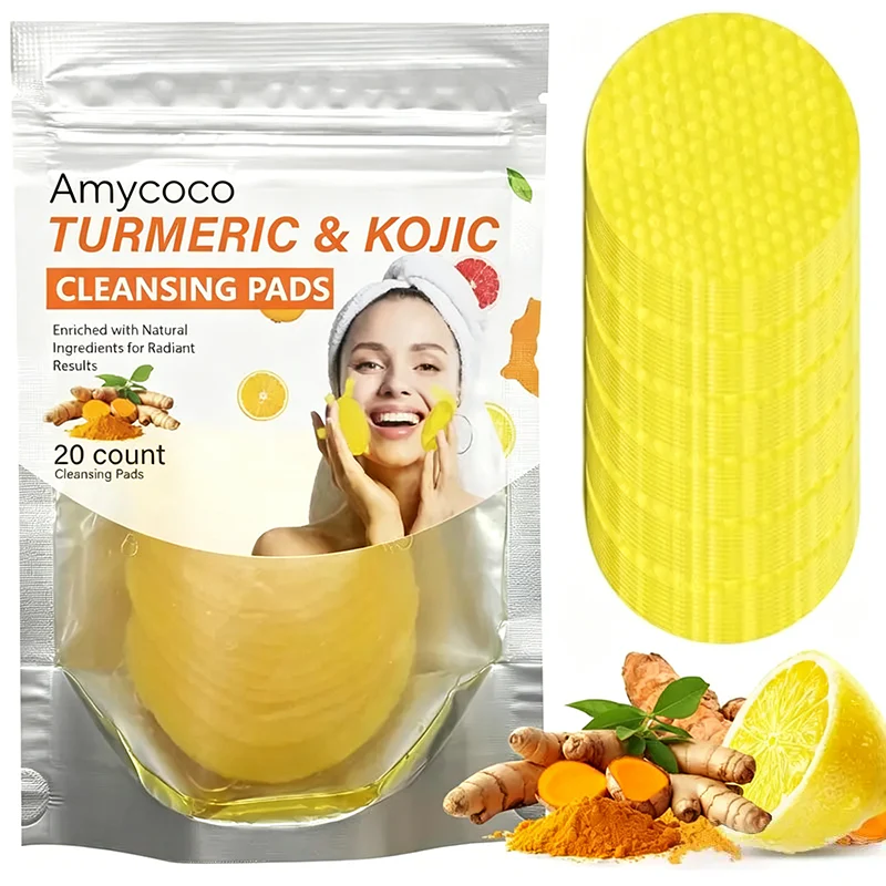 Turmeric &amp; Kojic Acid Cleansing Pads, Gentle Deep Clean Soft Texture Facial Skincare Pads🍯