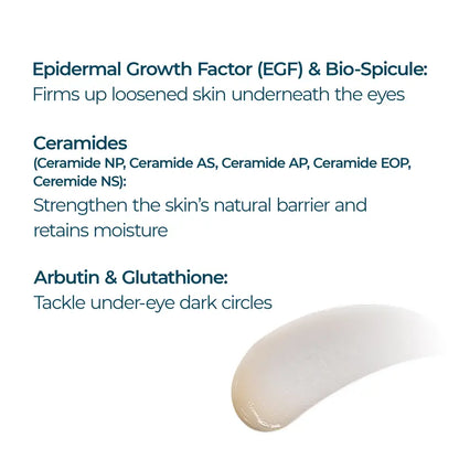 [Dr.Melaxin [Officiel] Eyephalt Øjencreme | Fjerner poser under øjnene Hævelser, mørke rande, rynker, Øjenhudpleje EGF Anti-aging, Niacinamid og Ceramid