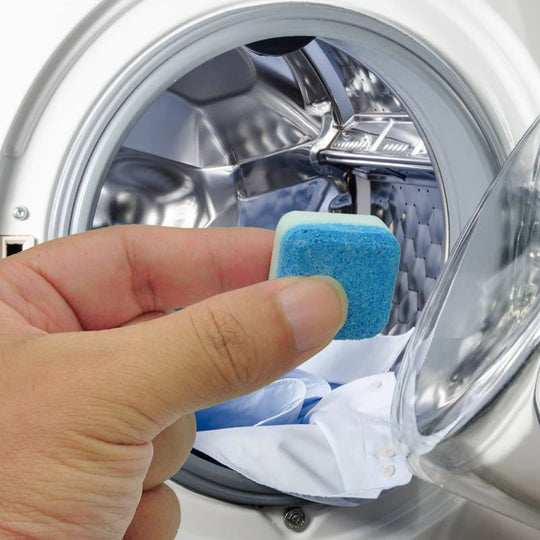 🔥12 PCS/Pack🔥Washing Machine Deep Cleaner Tablets – Eliminates 99% Germs, Removes Odors &amp; Prevents Mold 🧽