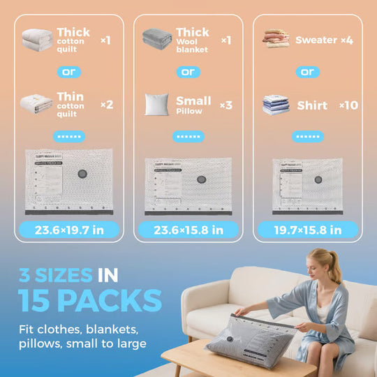 Cordless Travel Vacuum Storage Compression Bag