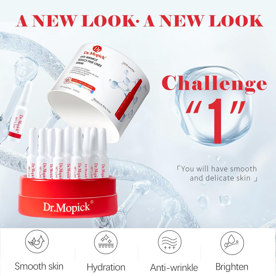 Dr.Mopick Anti-Wrinkle Essence Firming &amp; Anti-Aging Facial Serum with Collagen Hyaluronic Acid for Smooth Skin