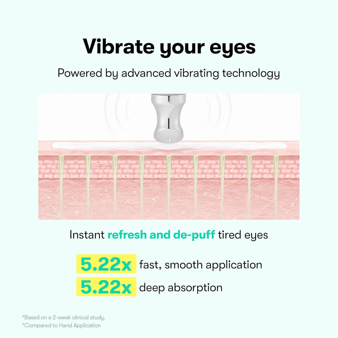 VT COSMETICS PDRN Reedle Shot Eye Cream, Vibrating Eye Applicator for Puffy Eyes, Dark Circles &amp; Under Eye Bags, Firming &amp; Wrinkle Care with PDRN Collagen