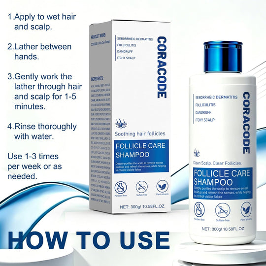 Folliculitis Shampoo for Itchy, Flaky Scalp - Purifying Formula for a Soothed, Balanced Scalp &amp; Oily Scalp Care, Men &amp; Women, 10.58 Fl Oz
