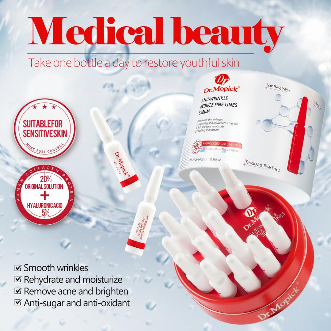 Dr.Mopick Anti-Wrinkle Essence Firming &amp; Anti-Aging Facial Serum with Collagen Hyaluronic Acid for Smooth Skin