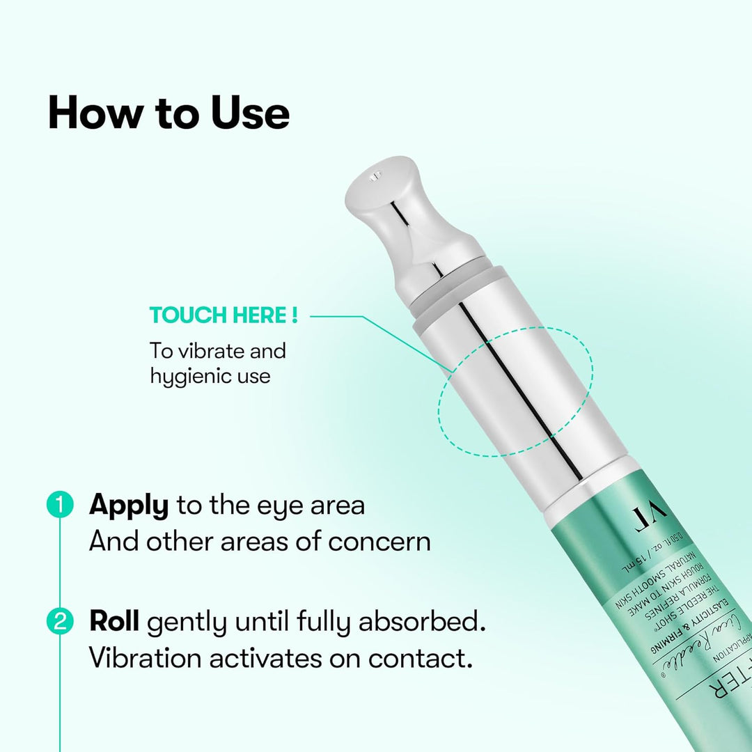 VT COSMETICS PDRN Reedle Shot Eye Cream, Vibrating Eye Applicator for Puffy Eyes, Dark Circles &amp; Under Eye Bags, Firming &amp; Wrinkle Care with PDRN Collagen