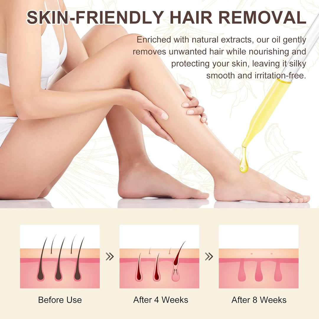 Hair Removal Oil with Natural Ingredients - Cyperus Rotundus Oil for Silky Skin