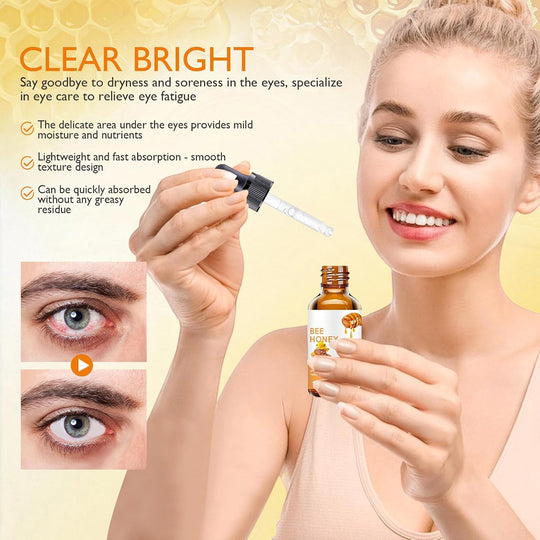 Honey Eye Care Hydration,Natural Hydration with Bee Honey, Moisturizes Refreshes Eyes, Gentle Formula for Daily Use