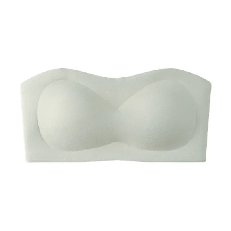 💞Womens Strapless Bras Push Up Bandeau Bra Non Slip Wireless Supportive Padded Bras Seamless Comfortable Tube Jelly Bra