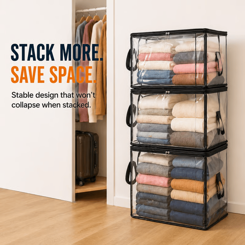 🎁 📦Large Heavy-Duty Thick Plastic Clear Storage Bag for Clothes, Moving &amp; Storage