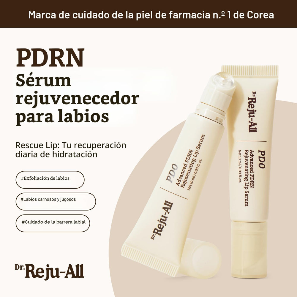 Dr. Reju-All Advanced PDRN - Rejuvenating Lip Serum - Moisturizing Lip Balm with Lipozip PDRN for Glossy, Dewy Lips - Gentle Exfoliating & Smoothing Lip Moisturizer - Hibiscus & Lactic Acid