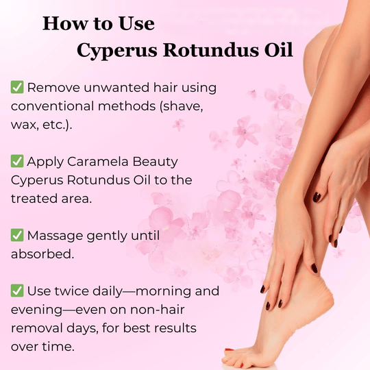 Hair Removal Oil with Natural Ingredients - Cyperus Rotundus Oil for Silky Skin