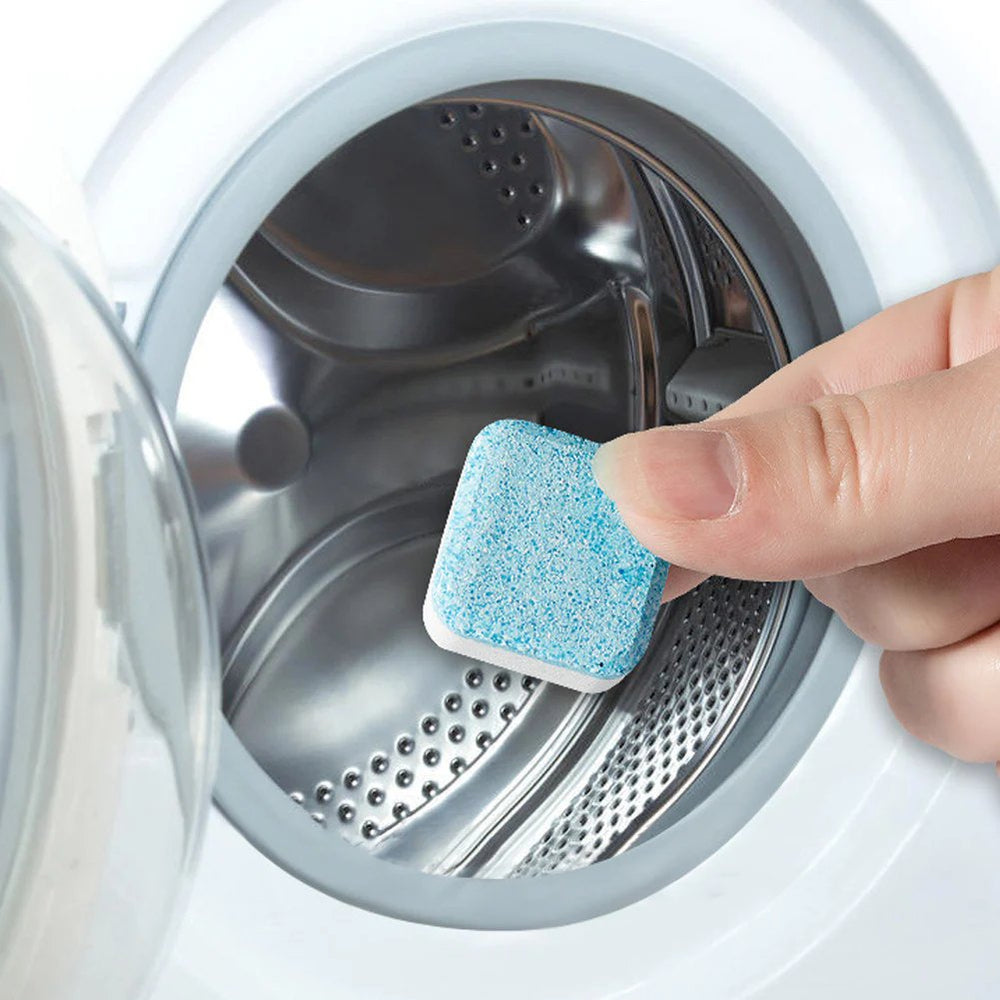 🔥12 PCS/Pack🔥Washing Machine Deep Cleaner Tablets – Eliminates 99% Germs, Removes Odors & Prevents Mold 🧽