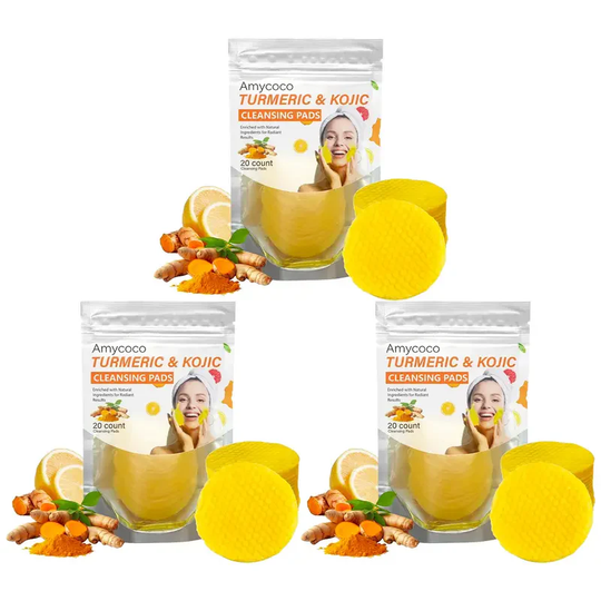 Turmeric &amp; Kojic Acid Cleansing Pads, Gentle Deep Clean Soft Texture Facial Skincare Pads🍯