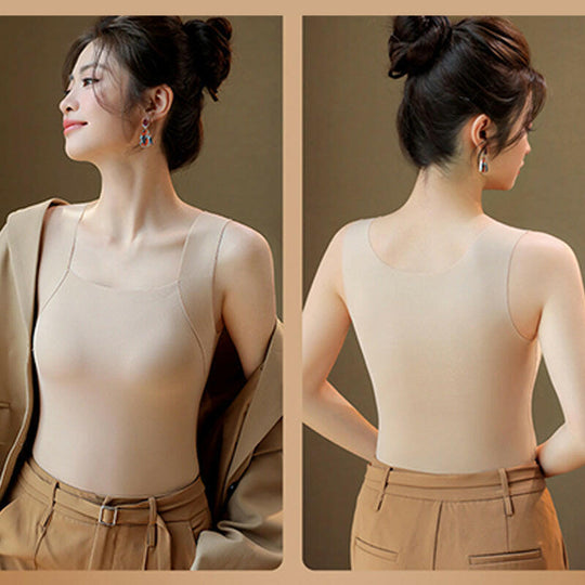 2-Piece Set💕Women’s U Neck Thermal Tank Tops with Built-In Bra