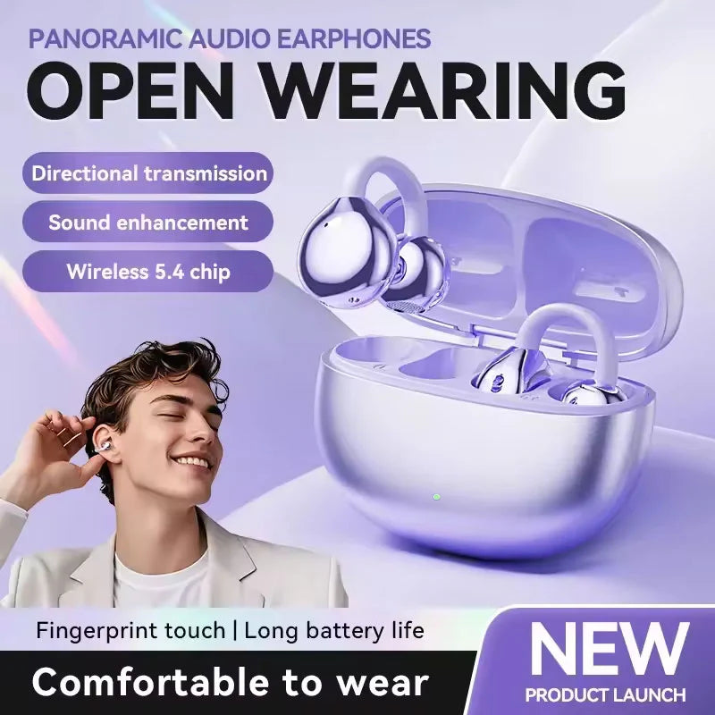 🔥Hot Sale 50% OFF💕 Lightweight Open Ear Clip Bluetooth Headphones