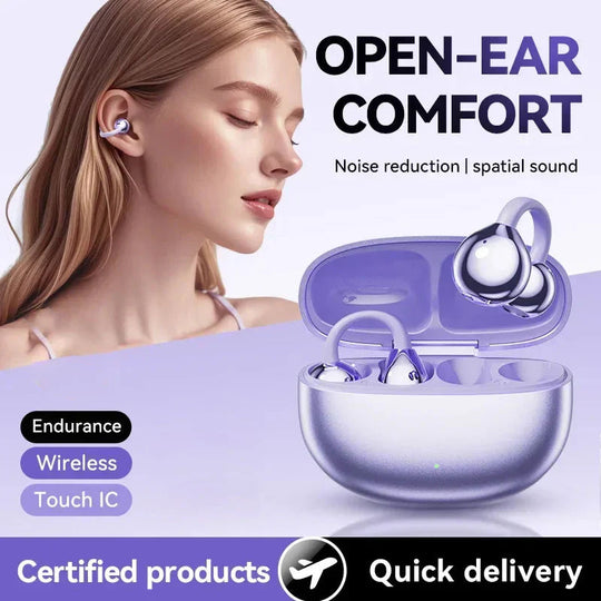 🔥Hot Sale 50% OFF💕 Lightweight Open Ear Clip Bluetooth Headphones