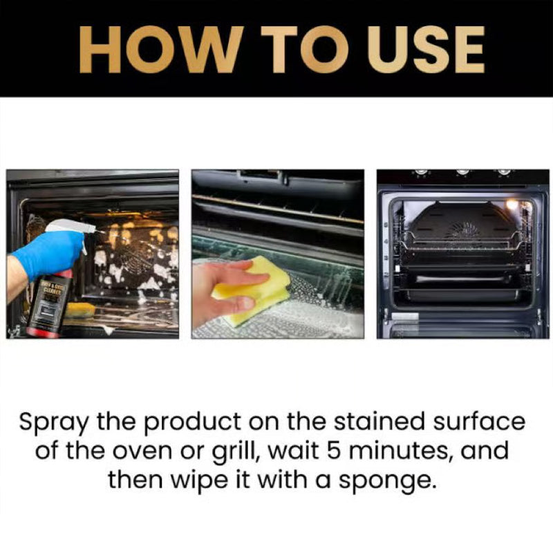 Oven &amp; Grill Cleaner Spray – Dissolves Grease in 5 Mins, No Scrubbing &amp; Eliminates Odors