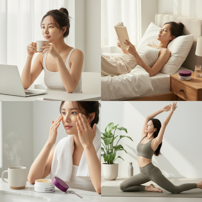 Dr.Melaxin Officiel | Baume multi-usages au calcium + 60 patchs contour des yeux, coffret élasticité et réparation cutanée, soin coréen à l'extrait de collagène