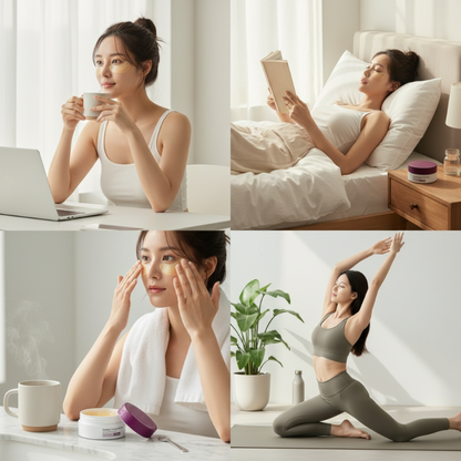 Dr.Melaxin Officiel | Baume multi-usages au calcium + 60 patchs contour des yeux, coffret élasticité et réparation cutanée, soin coréen à l'extrait de collagène