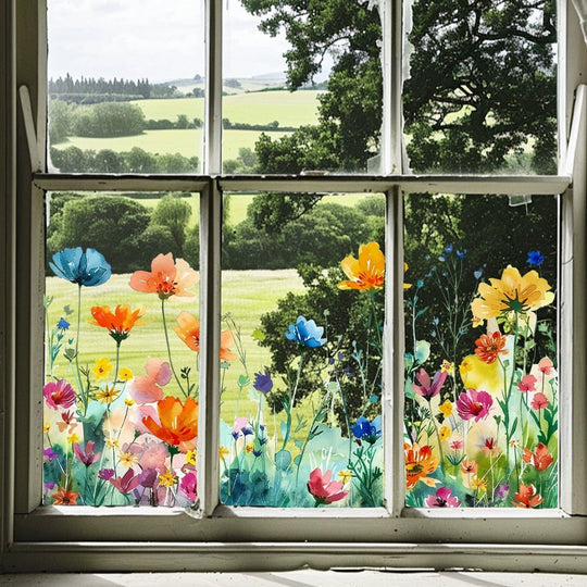 💐Colorful Floral Bouquet Window Sticker🖼️