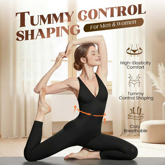 💞95K+ SOLD!🌸High-Stretch V-Neck Jumpsuit – All-day ease for fitness &amp; beyond. Breathable, flexible &amp; effortlessly chic. Your go-to for movement. 🧘‍♀️💫