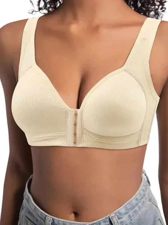 ⏰ Now only 50% off!❤️Adjustable Front Closure Push-Up Bra Wire-Free, Seamless &amp; Side Support for Daily Wear, Spring-Summer Comfort
