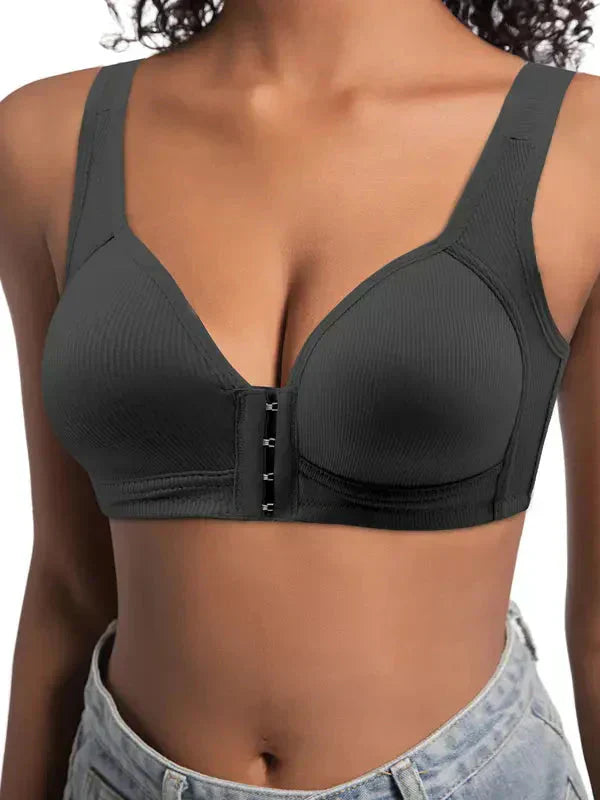 ⏰ Now only 50% off!❤️Adjustable Front Closure Push-Up Bra Wire-Free, Seamless &amp; Side Support for Daily Wear, Spring-Summer Comfort