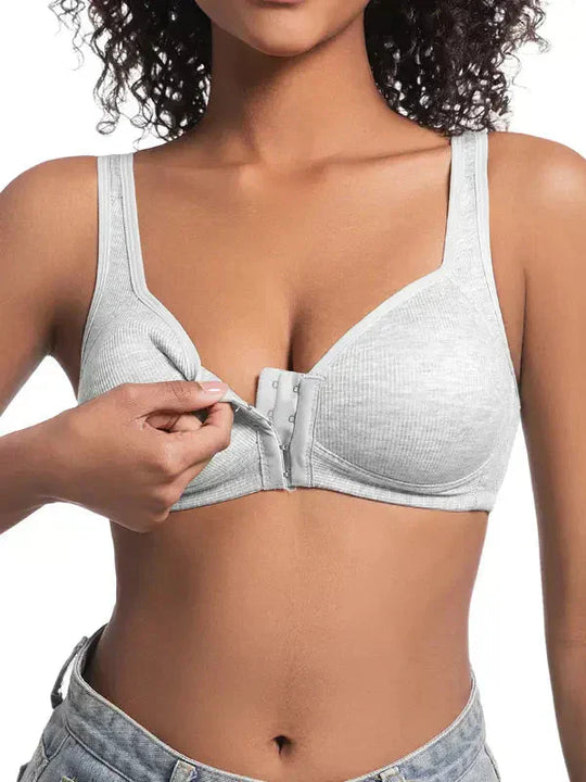 ⏰ Now only 50% off!❤️Adjustable Front Closure Push-Up Bra Wire-Free, Seamless &amp; Side Support for Daily Wear, Spring-Summer Comfort