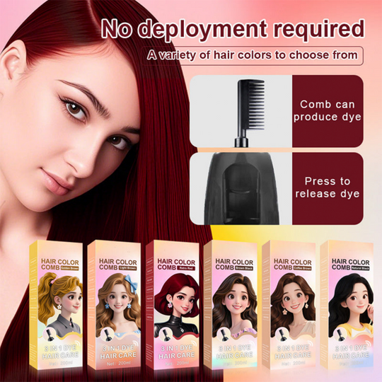 Plant-Based Comb-In Hair Dye – 3-in-1 Hair Dye Comb