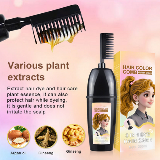 Plant-Based Comb-In Hair Dye – 3-in-1 Hair Dye Comb