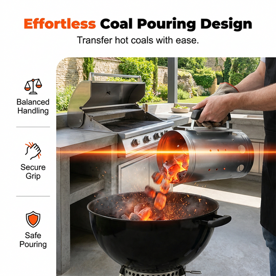 Heavy-Duty Steel BBQ Charcoal Starter
