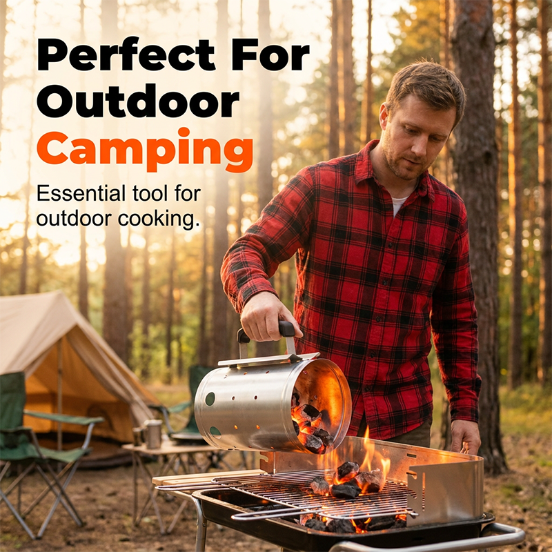 Heavy-Duty Steel BBQ Charcoal Starter